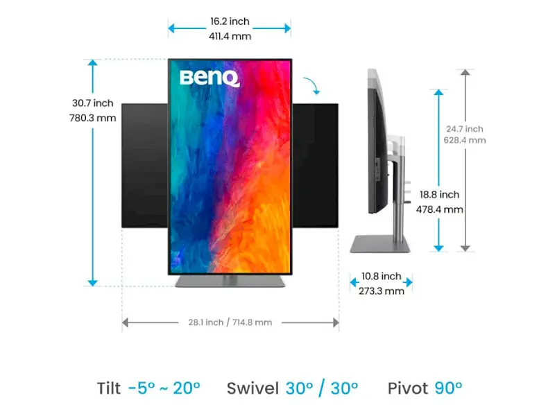 Монітор BenQ PD3225U (9H.LLYLA.TBE) - фото 8