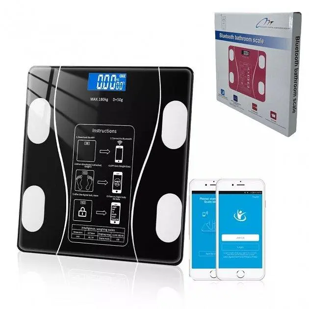 Ваги на підлогу розумні RIAS A-8003 Bluetooth до 180 кг Black (3_01548) - фото 3
