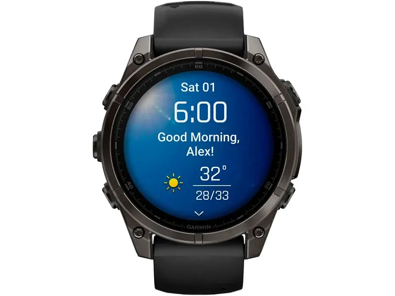 Спортивний годинник Garmin Fenix 8 47mm AMOLED Sapphire Carbon Gray DLC Titanium w. Black/Pebble Gray S. Band (010-02904-20/21) - фото 2