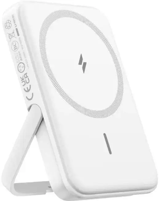 Магнитный Magsafe повербанк Anker A1618 5000 mAh для iPhone с подставкой для телефона белый - фото 2