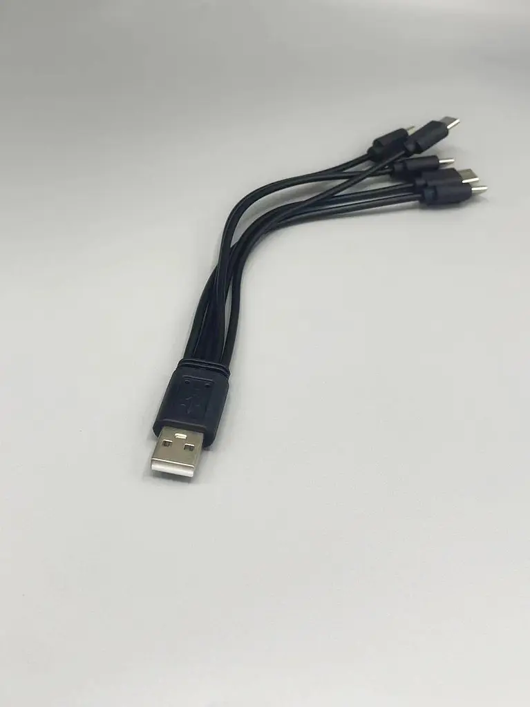 Кабель спліттер для заряджання та живлення Digital USB-5 Type-C 2A 20 см Чорний (A5C-02mB) - фото 7