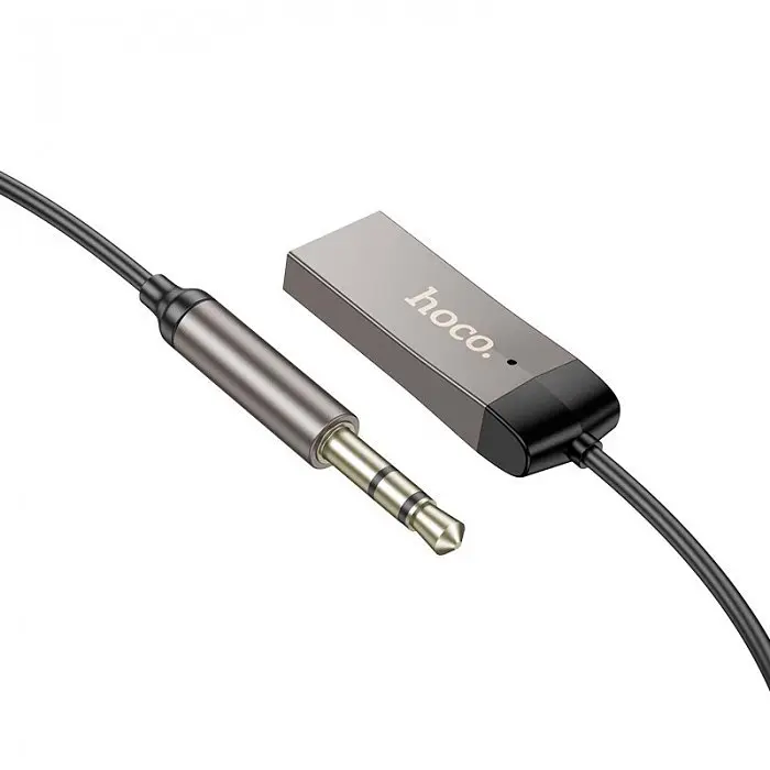 Ресивер Bluetooth HOCO E78 Benefit car AUX BT receiver с кабелем 1.2m, BT5.3, 3.5mm - фото 2