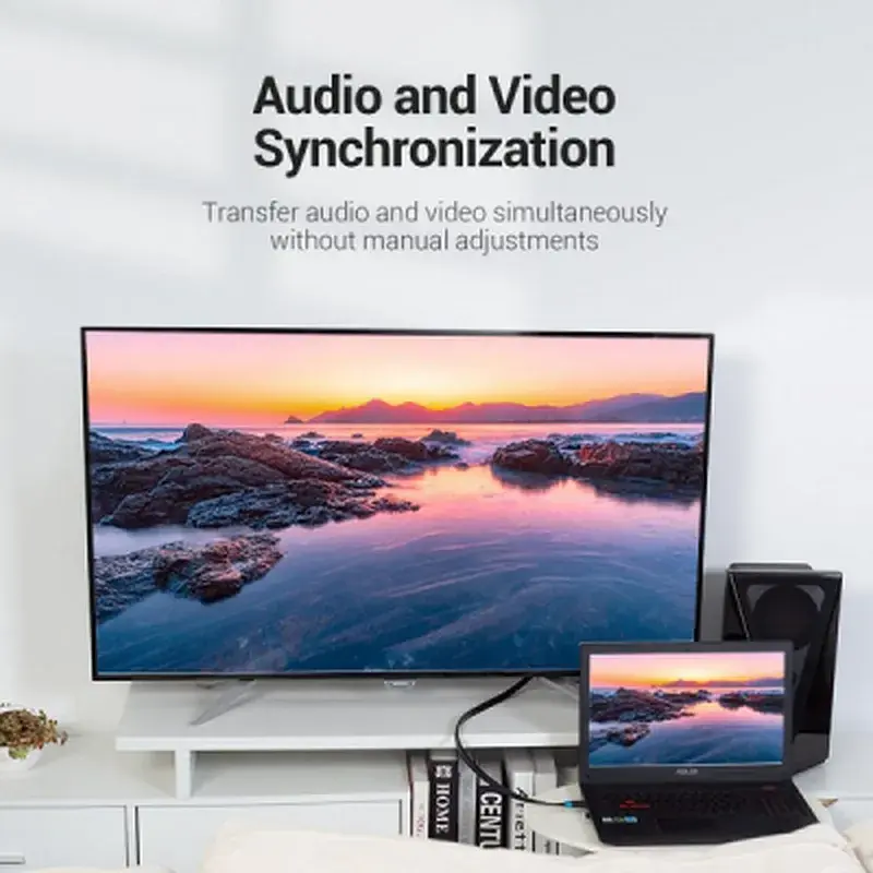 Кабель мультимедійний HDMI M to HDMI M 8.0m V2.0 4K60Hz PVC flat black Vention (AAKBK) - фото 5