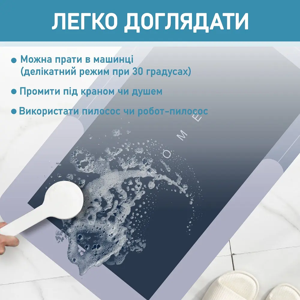 Диатомитовый коврик Aquarius Home для ванной и кухни Суперпоглощающий 50х120 см Графит - фото 8