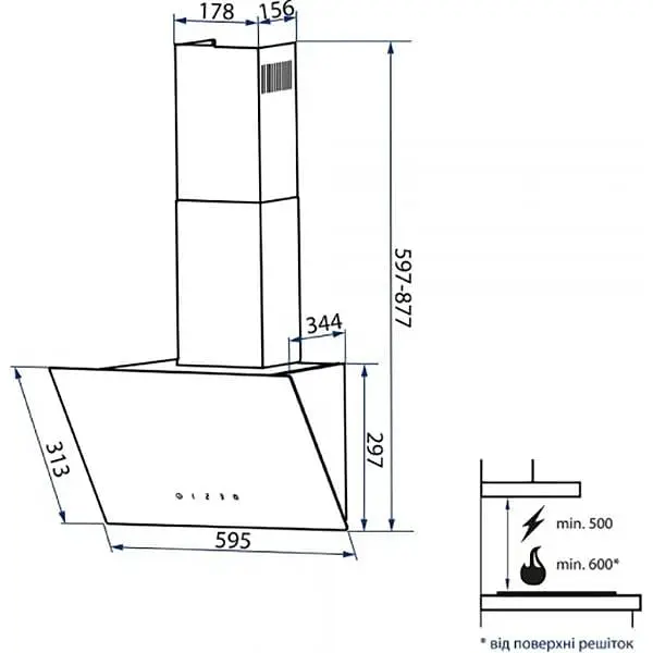 Вытяжка Minola HVS 6242 BL 700 LED черная - фото 2