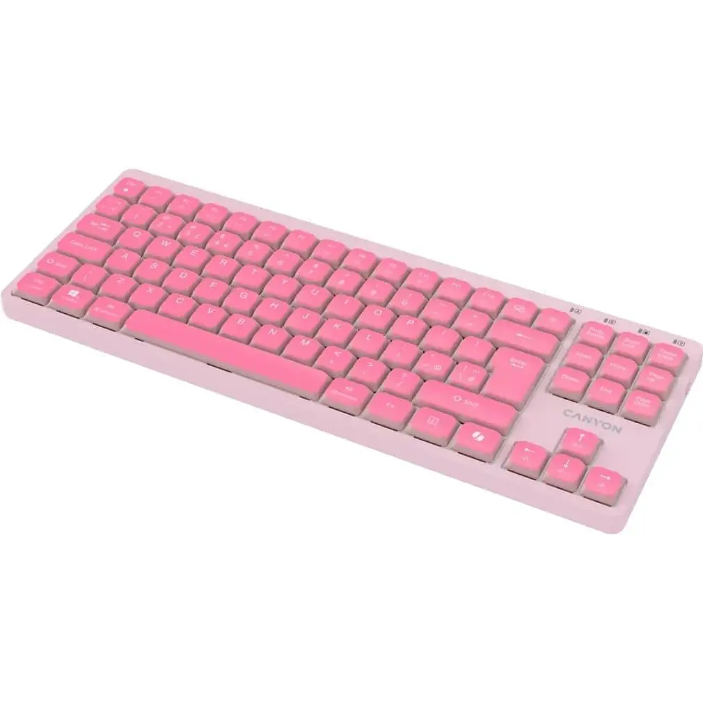 Клавиатура Canyon Keyboard OnType 10 Low Profile EN Wired Pink (CNS-HKB10P) - фото 4