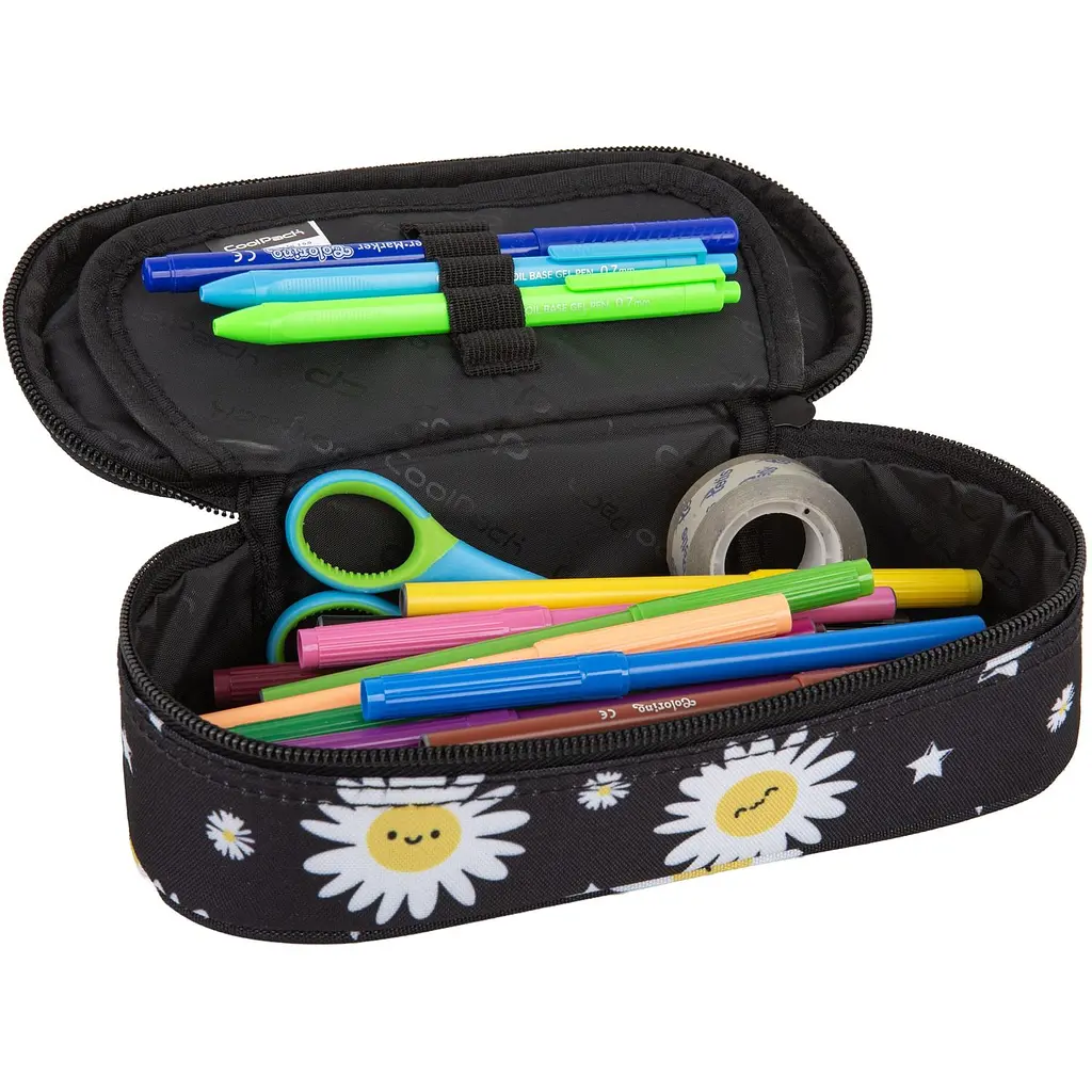 Пенал на молнии CoolPack Campus Daisy Black 23x9x5 см (F062817) - фото 2