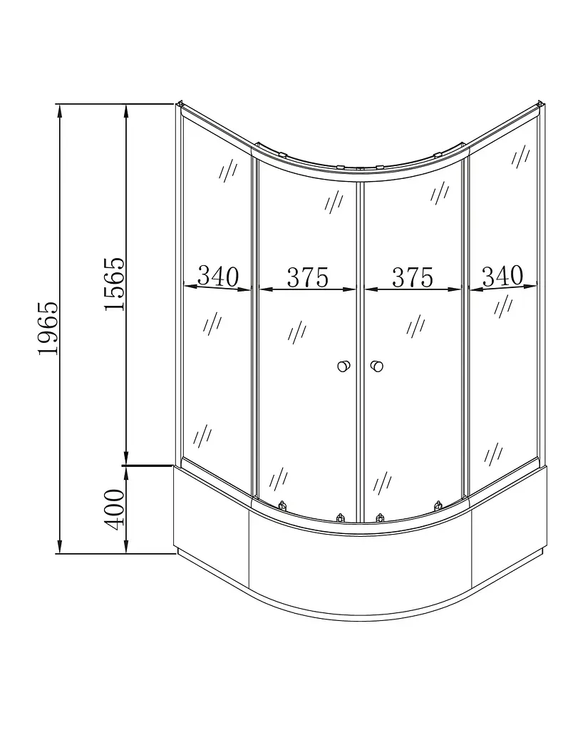 Душова кабіна з високим піддоном Mixxus Plain SCT01-90x90x195-FB Satin матове скло 4 мм MI6894, Універсальна, хром матовий - фото 2