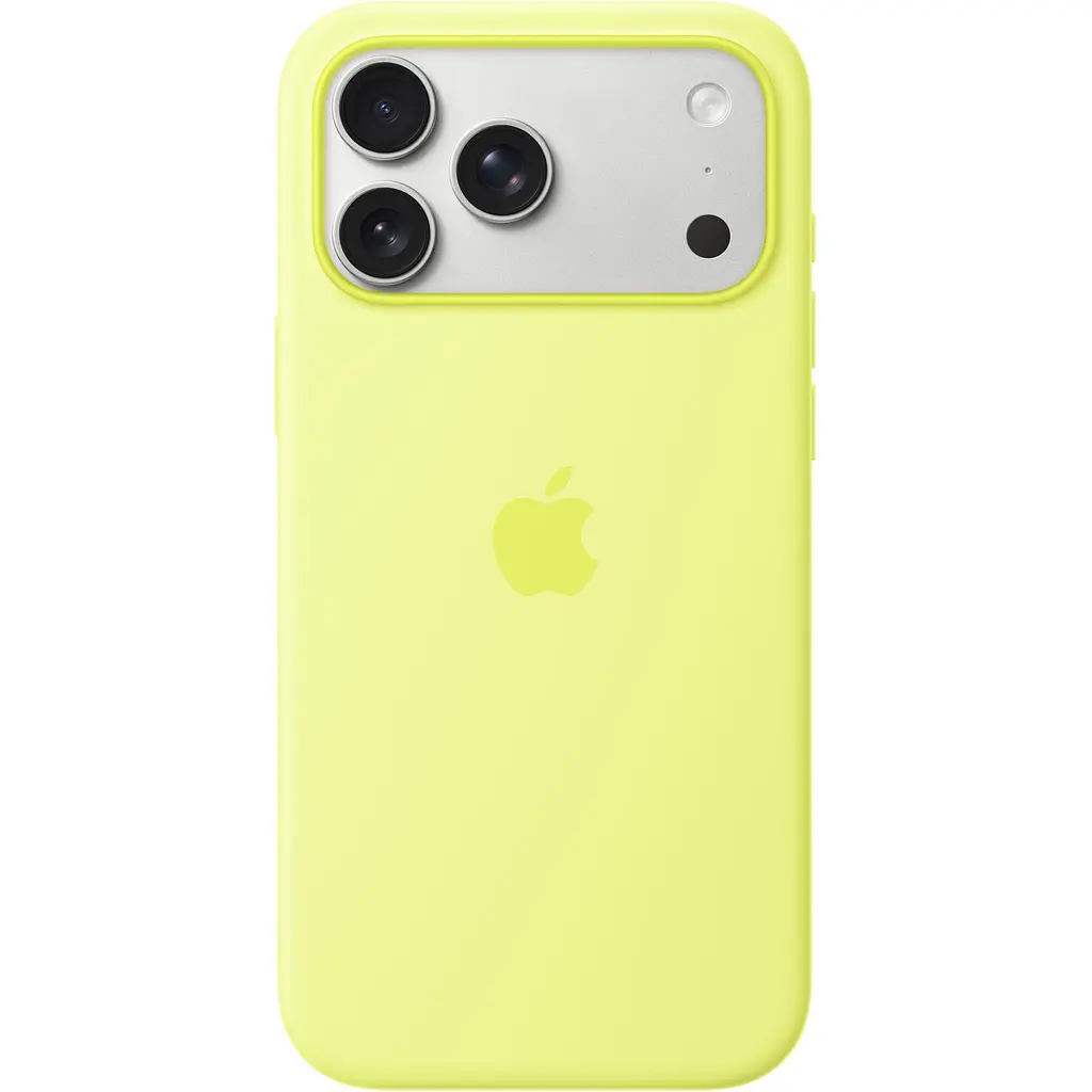 Чохол Silicone Case with Button, Animation & MagSafe для Apple iPhone 17 Pro Max Neon Yellow AAA [153245] - фото 2