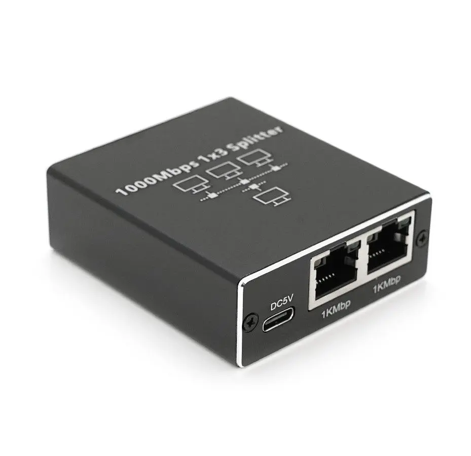Активний RJ45-сплітер 1x3 Network splitter Adapter Voltronic YTS-RJ45-1to3 1000Mbps - фото 2