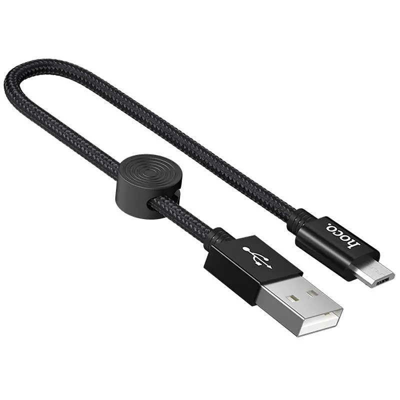 USB Cable Hoco X35 Premium MicroUSB Black 0.25m - фото 2