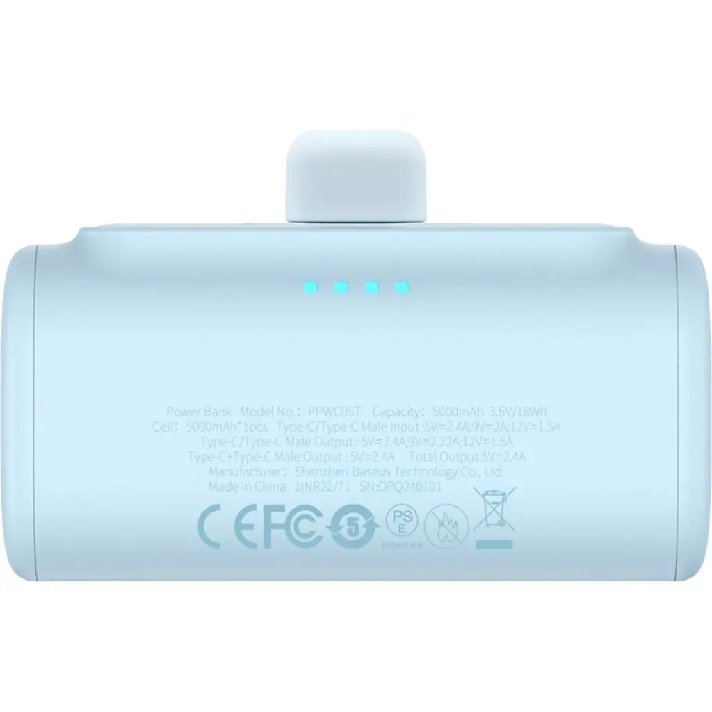 Зовнішній акумулятор Baseus Compact Type-C Edition 5000mAh 20W Blue [P10068306313-00] [132862] - фото 5