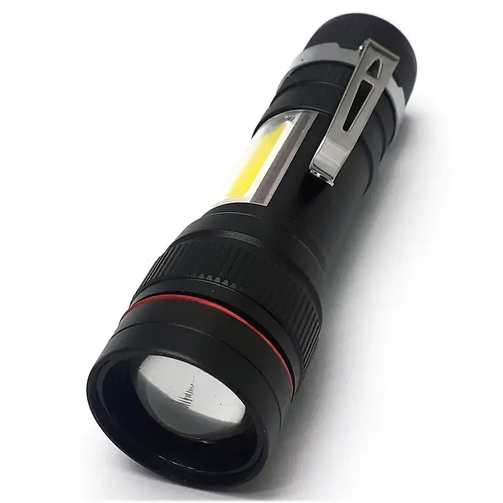 Ручний LED ліхтар COP Micro USB 2 в 1 кишеньковий XPE+COB 6991 - фото 3