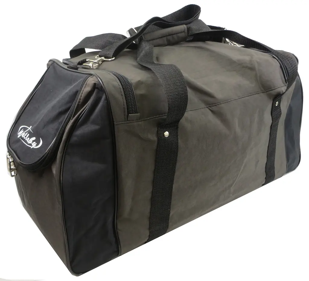Сумка спортивна Wallaby з нейлону 59 л 48×32×28 см Хакі з чорним - фото 4