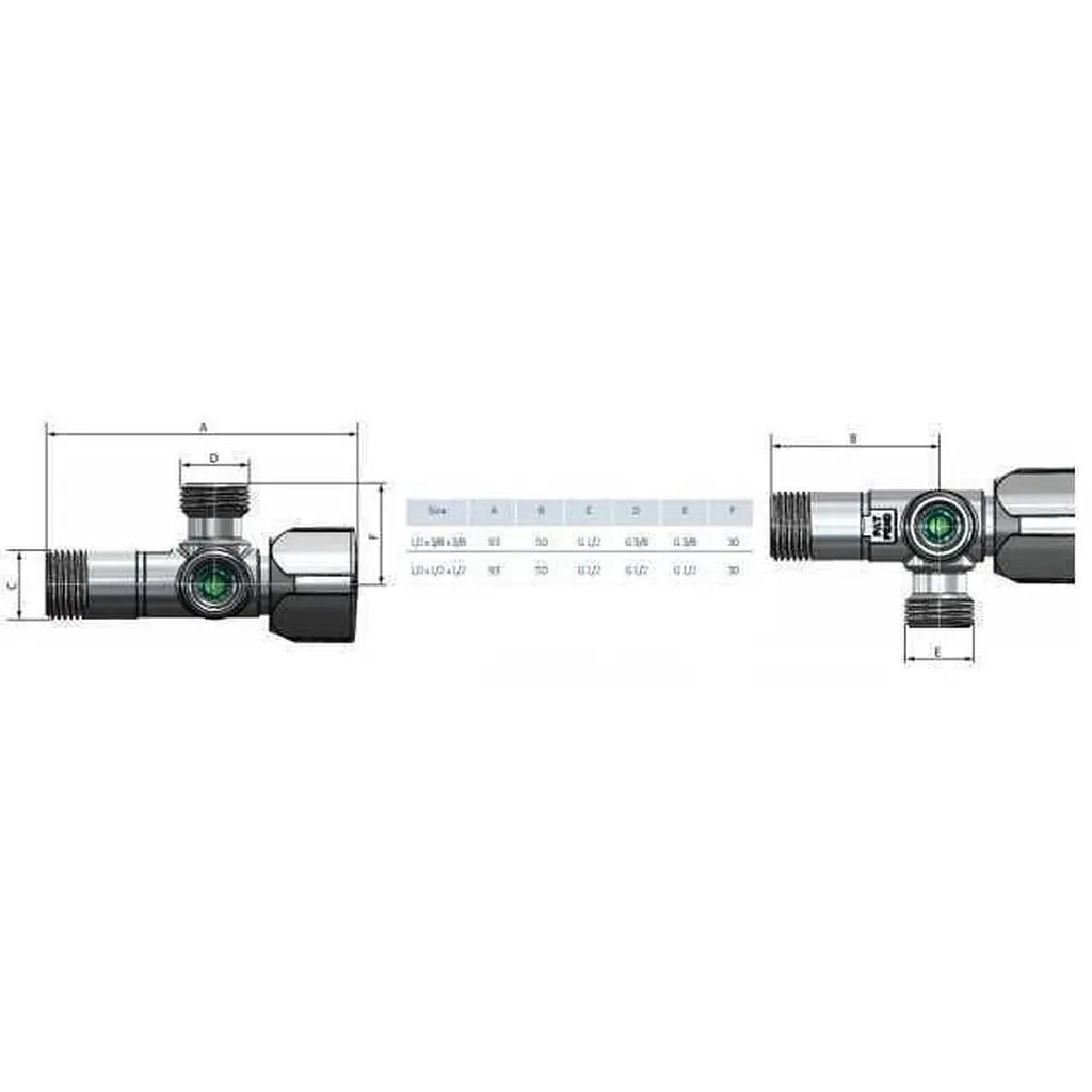 Кран кульовий кутовий подвійний Arco 1/2″х 1/2″х1/2″ A80TWIN CQ4105 000013551 - фото 4