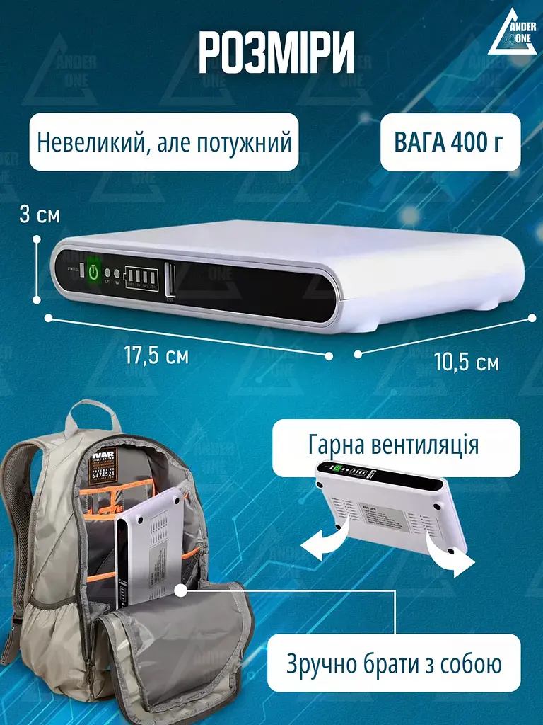 Джерело безперебійного живлення 8800 мА-г 5/9/12V USB Біле (5255404736) - фото 6