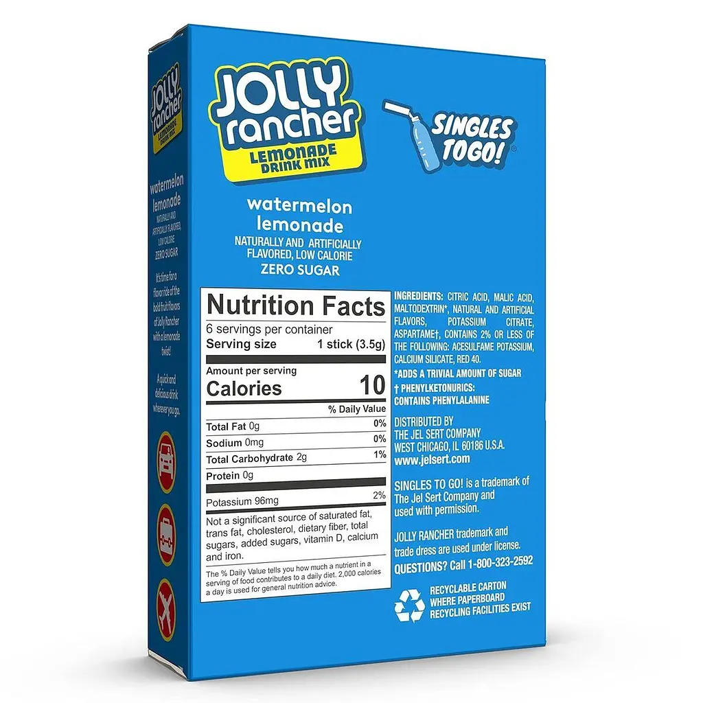Порошковий напій Jolly Rancher Water Drink Mix Watermelon Lemonade 20.2 г - фото 2