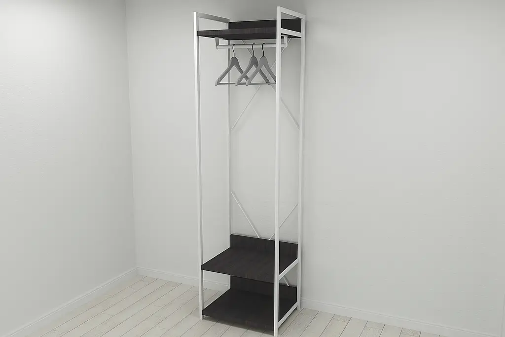 Шафа Гардероб Уні секція 1 серії Коннект Ferrum-decor 220x60x50см Білий метал ДСП Венге Магія 32 мм (FRD-104508) - фото 4