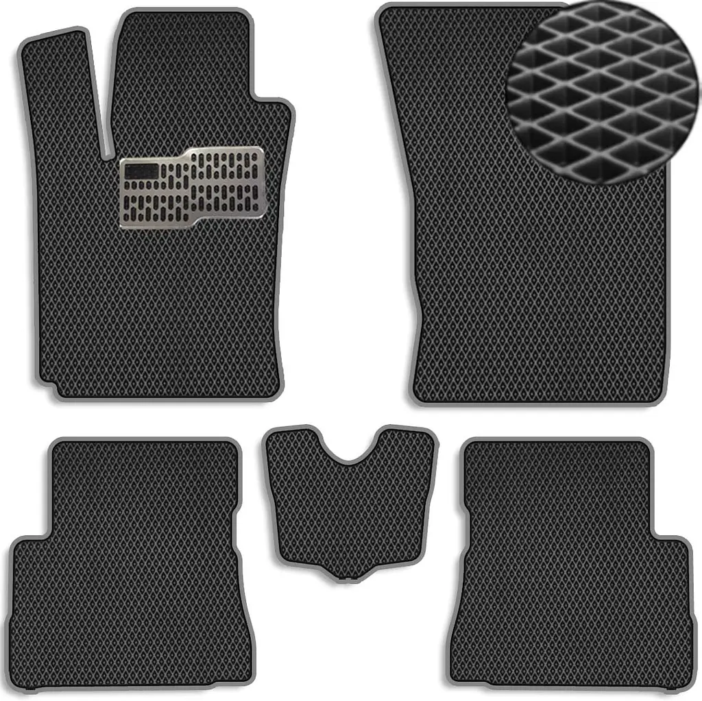 Килимки в салон EVA для Hyundai Getz 2005-2008 з підп'ятником Чорні-Сірий кант 5 шт
