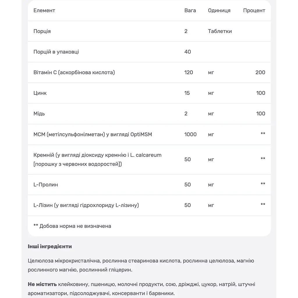 Комплекс для шкіри, нігтів і волосся Solgar Advanced MSM Formula 60+20 таблеток - фото 2