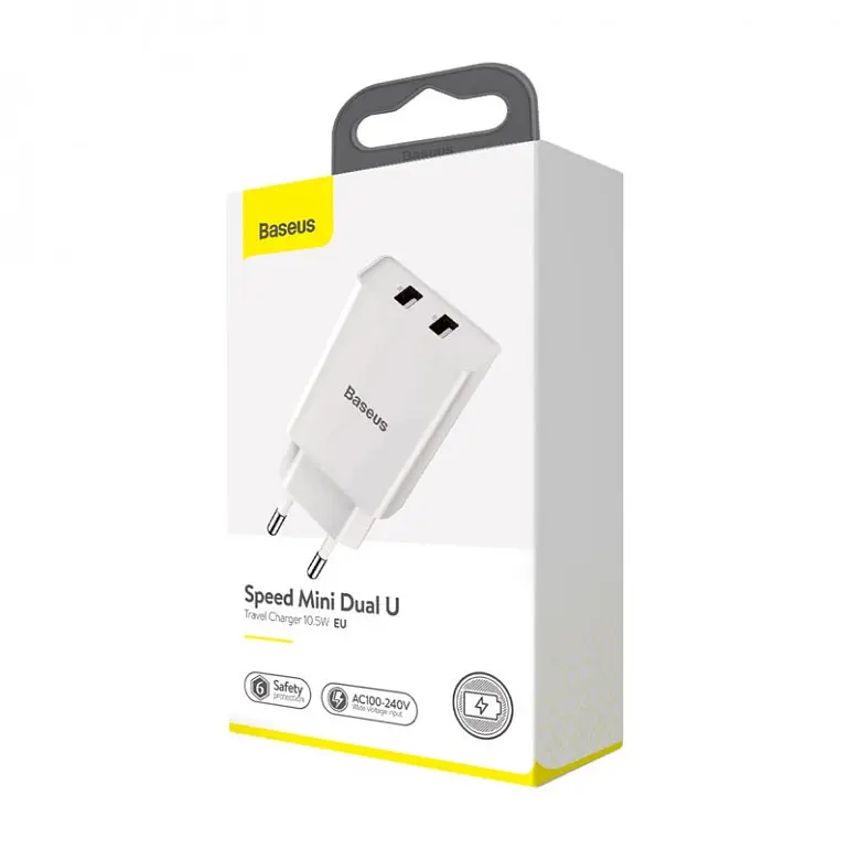Зарядное устройство для Baseus Speed ​​Mini Dual USB 10.5W Белый (CCFS-R02) - фото 7
