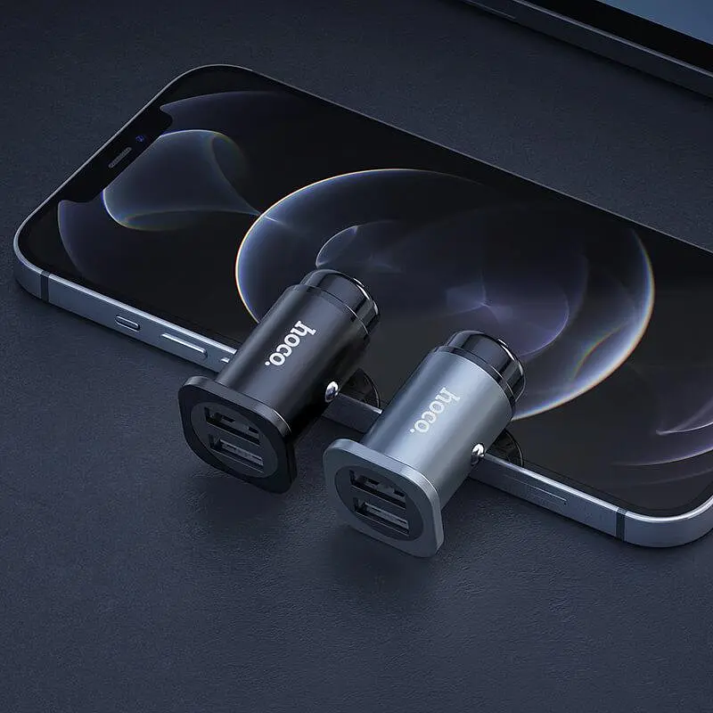 Адаптер автомобильный HOCO Wise road dual port car charger set NZ4 2USB, 4.8A - фото 5