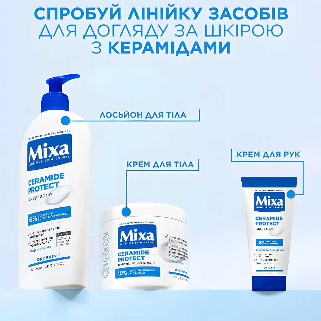 Лосьйон для тіла Mixa Ceramide Protect зміцнювальний для дуже сухої шкіри 400 мл - фото 9