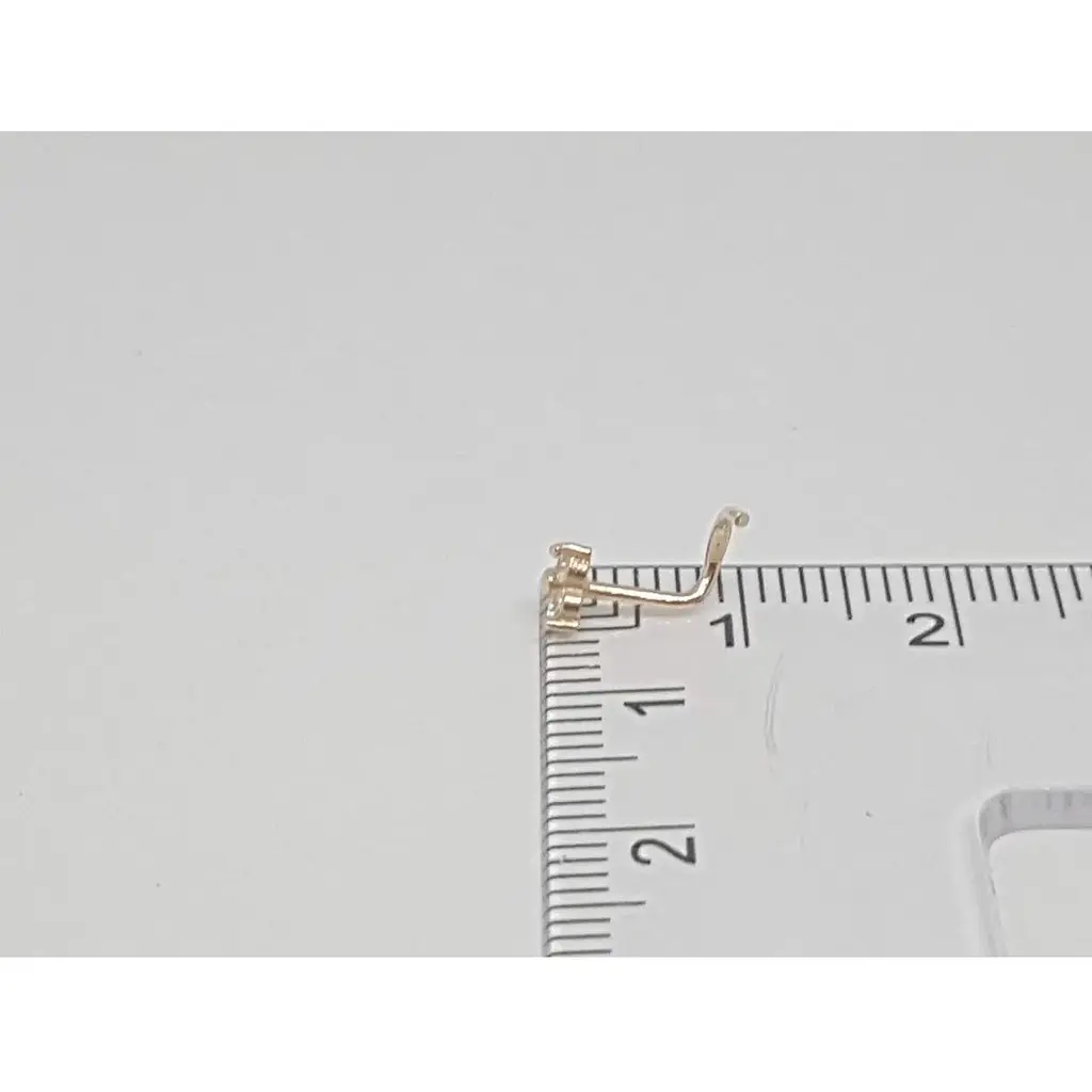 Золотая серьга-пирсинг в нос Dear с фианитами. 1039.1 - фото 5