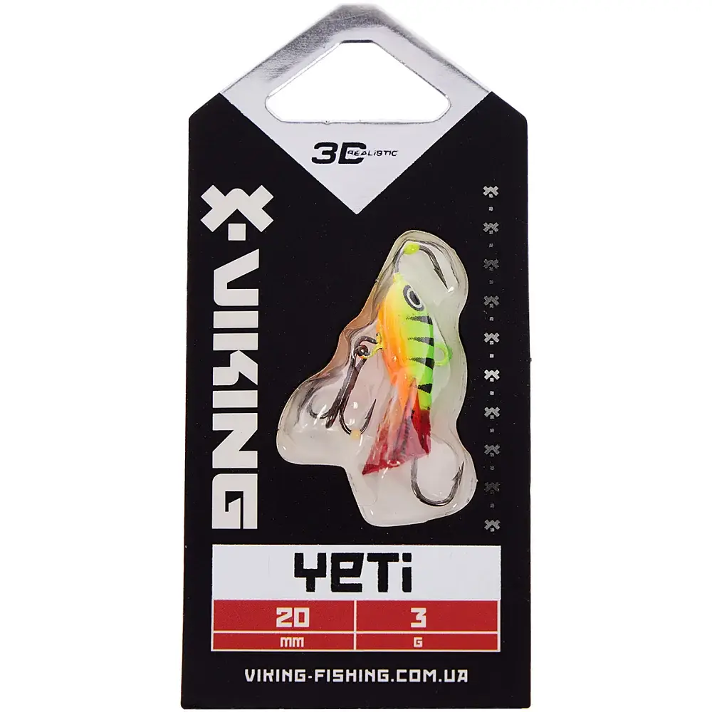 Балансир Viking Fishing Yeti Ice Jig 20mm 3.0g #4 Fire Perch - фото 2