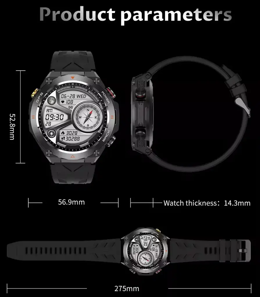 Розумний смарт-годинник Colmi V75 GPS фітнес браслет Black (19242) - фото 5