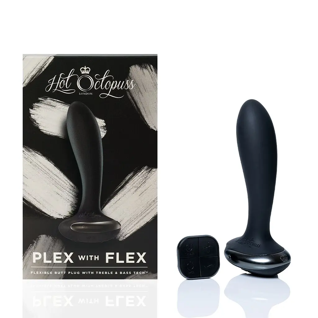 Hot Octopuss PleX with flex, Treble and Bass Technology - Анальна вібропробка, 14 см, чорний - фото 10