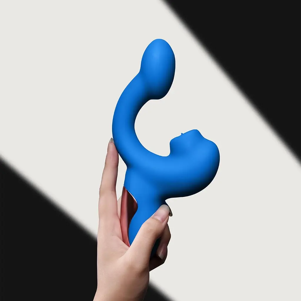 Смарт-вібратор Magic Motion Ponder Blue, подвійна стимуляція, віброяйце+язичок для клітора - фото 8