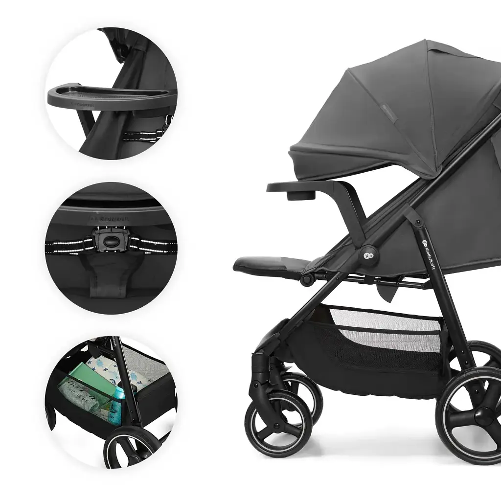 Прогулянкова коляска Kinderkraft Trig 3 Tray Grey (KSTRIG03GRY000T) - фото 6