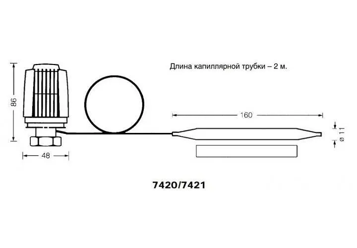 Термоголовка з накладним датчиком Herz 1742100 40-70°C для теплої підлоги 30412 - фото 2