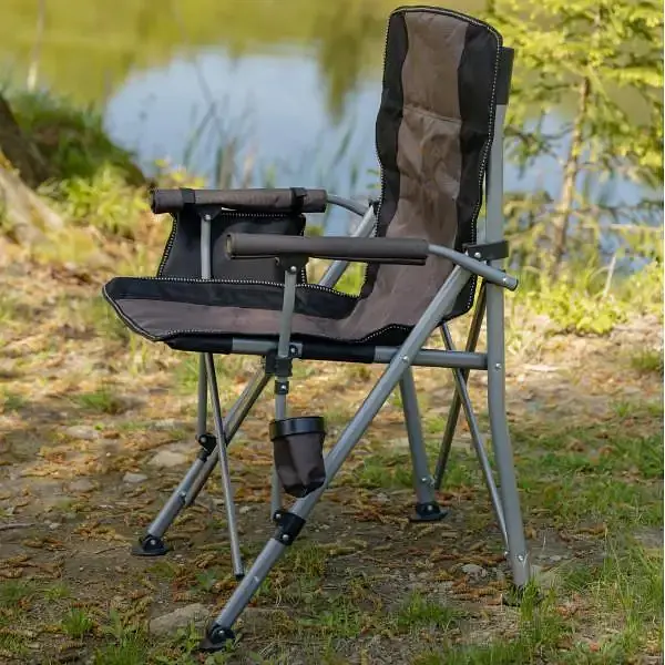 Крісло туристичне Lugi розкладне з підлокітниками коричневе SJ-0054BR - фото 6