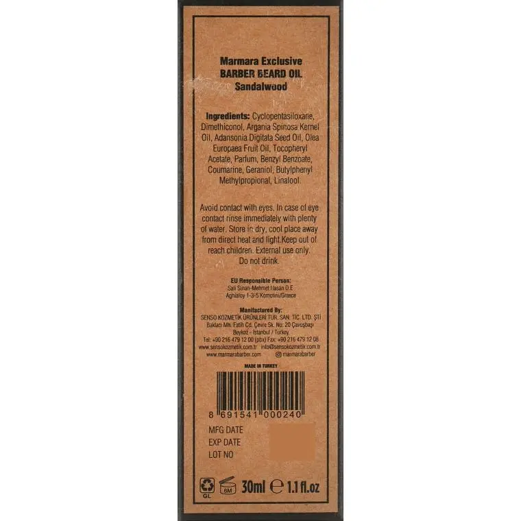 Олія для бороди Marmara Beard Oil Sandal 30 мл - фото 3