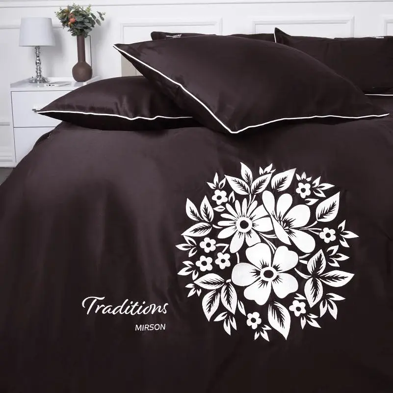 Комплект постельного белья MirSon Сатин Elit 0211 Cacao Traditions 110х140 см (2200010538298) - фото 2