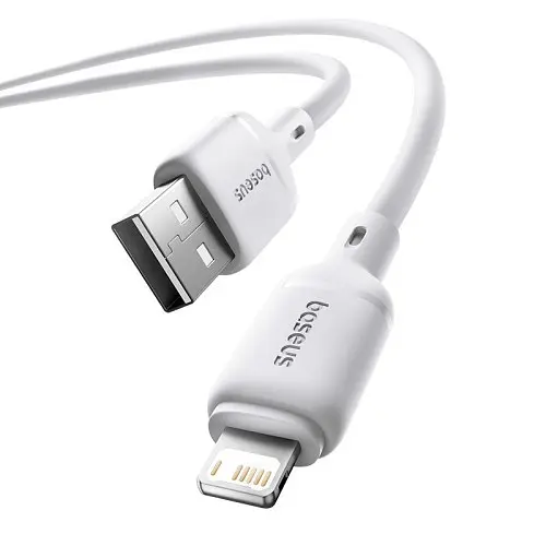 USB кабель Baseus Silky Series USB to Lightning 2.4A 1m білий P10377702213-00