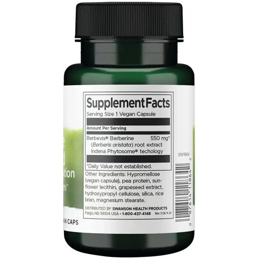 Берберин Swanson Berberine Advanced Enhanced Absorption 30 веганських капсул - фото 2