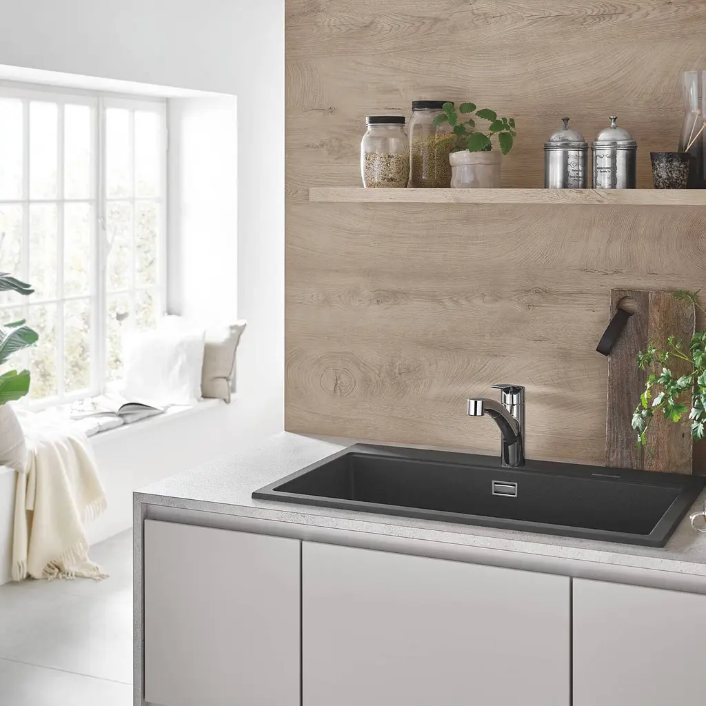 Змішувач для кухні з висувним виливом Grohe Eurosmart 30305001 Хром - фото 4