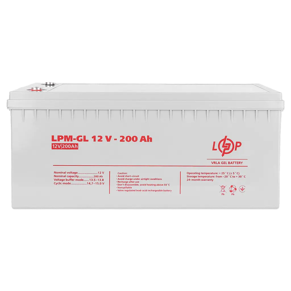 Аккумулятор гелевой LPM-GL 12V-200 Ah - фото 4