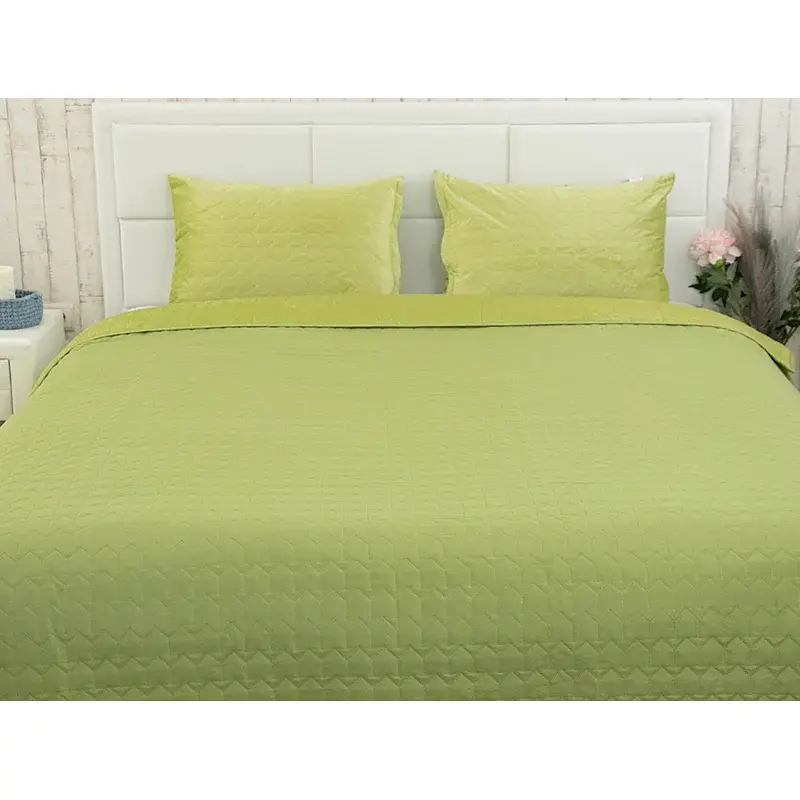 Покривало Руно двостороннє декоративне Velour Green banana зигзаг 150х220 см - фото 8