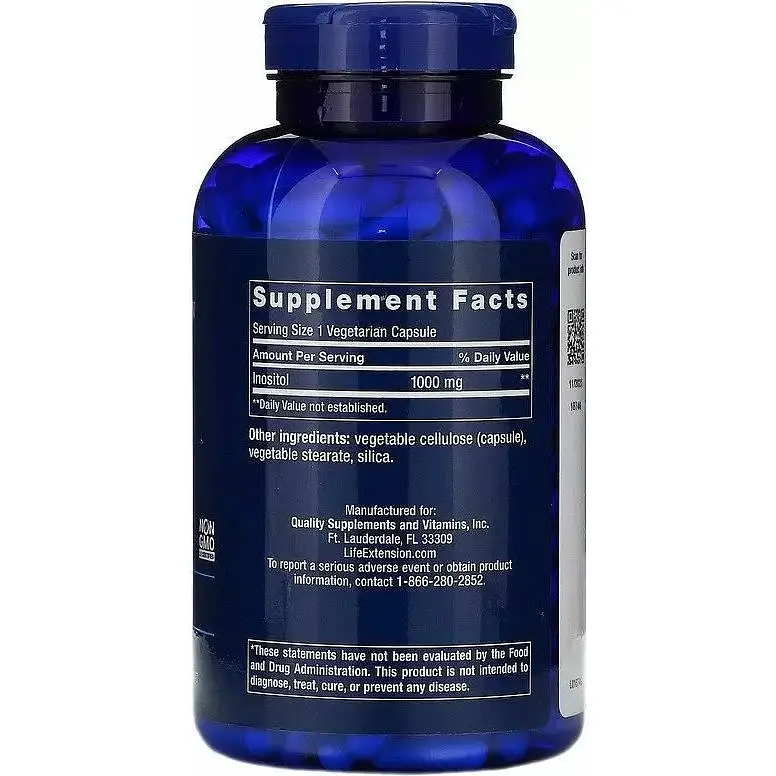 Інозитол Life Extension Inositol 1000 мг 360 вегетаріанських капсул - фото 2