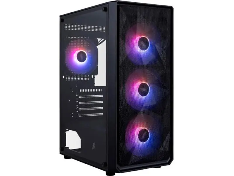 Корпус 1stPlayer FD3-M-BK-4F7 Black
