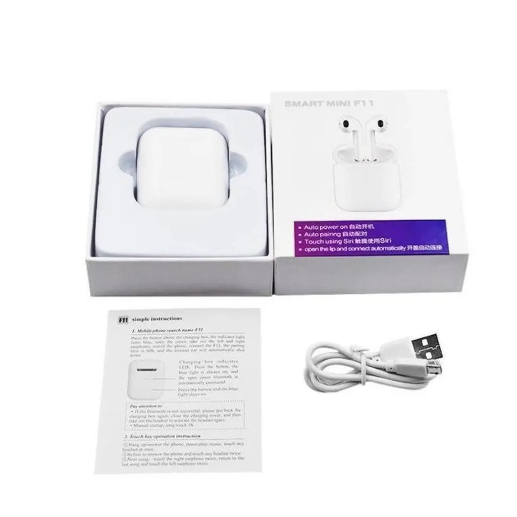 Навушники No Brand AXUS F11 bluetooth Smart Mini White (MER-13470_418) - фото 4