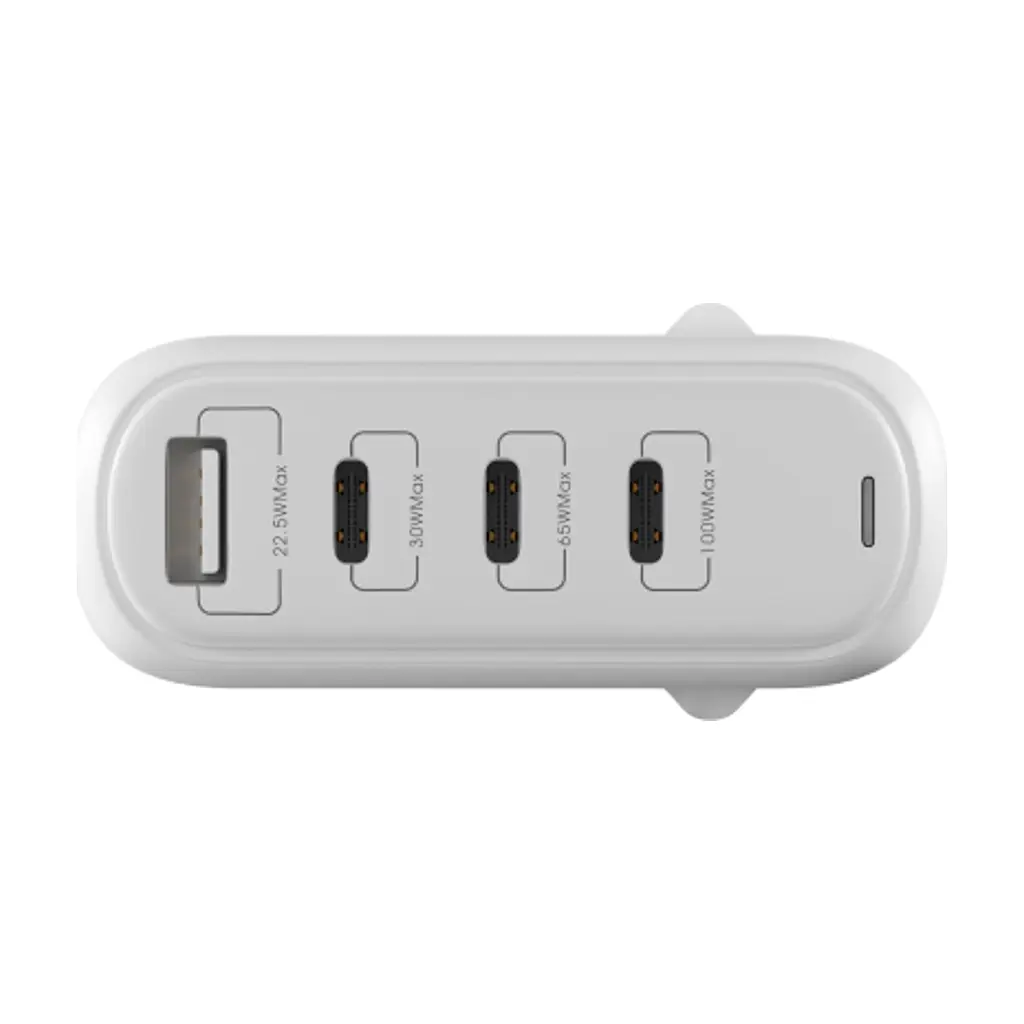 Зарядний пристрій Globex GaN 1xUSB + 3xUSB-C 120W FastPower white (GaN120WA3C) - фото 4