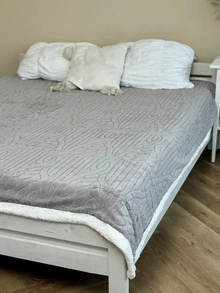 Плед Dushka на еко-овчині Home 21527 200х230 см сірий - фото 2