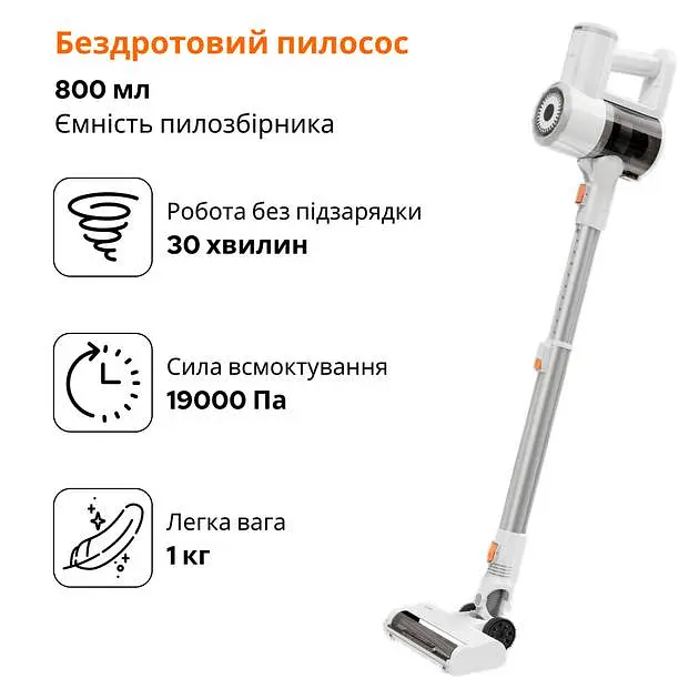 Акумуляторний пилосос Xiaomi Lydsto YM-V9-W03 White - фото 3
