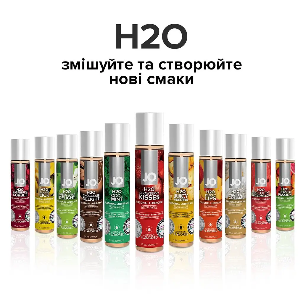Змазка на водній основі JO H2O — Strawberry Kiss (120 мл) без цукру, рослинний гліцерин - фото 5