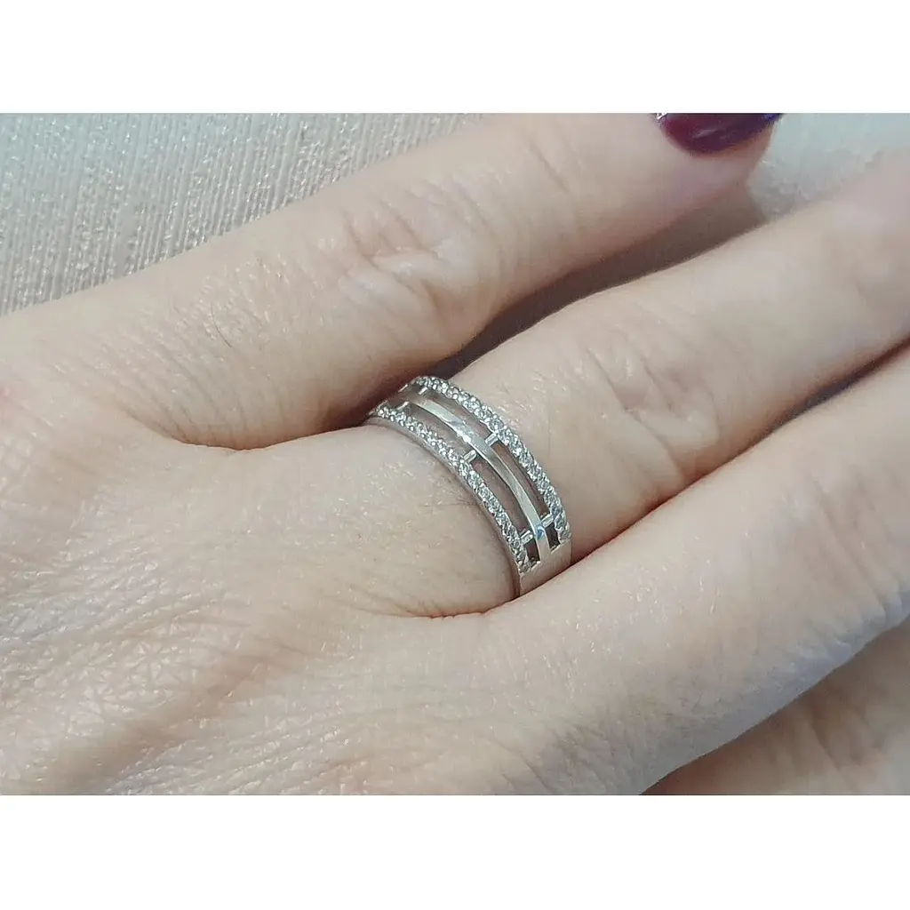 Срібне кільце Vegas з фіанітами. 10048р 18 - фото 2